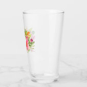 Monogram Elegant  Flowers Pink Pastel Glas (Links)