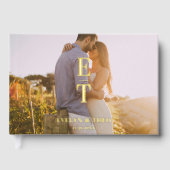 Monogram Elegant Fotobruiloft gastenboek (Voorkant)