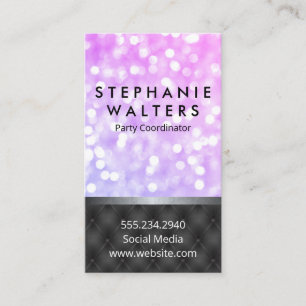 Monogram Elegant Glamor Glitter   Opgeslagen adver Visitekaartje