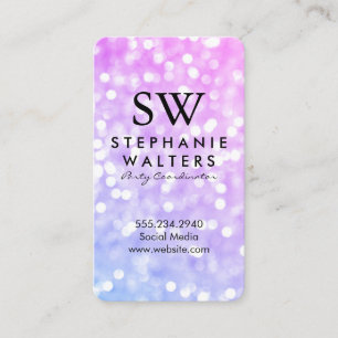 Monogram Elegant Glamor Glitter Visitekaartje