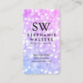 Monogram Elegant Glamor Glitter Visitekaartje (Voorkant)