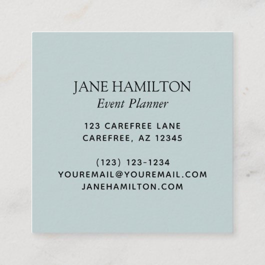 Monogram Elegant Glitter Balloons Vierkante Visitekaartje (Achterkant)