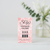 Monogram Elegant Glitter (roze) Glamour Lipstick Visitekaartje (Staand voorkant)