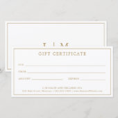 Monogram Elegant Gold Business Cadeaubon (Voorkant / Achterkant)