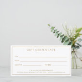 Monogram Elegant Gold Business Cadeaubon (Staand voorkant)