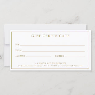 Monogram Elegant Gold Business Cadeaubon