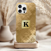 Monogram Elegant Gold Damask Pattern Case-Mate iPhone Case