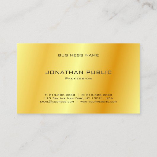 Monogram Elegant Gold look Corporate Modern Visitekaartje (Achterkant)