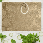 Monogram Elegant Gold Modern Girly Floral Theedoek (Gevouwen)