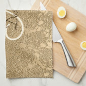 Monogram Elegant Gold Modern Girly Floral Theedoek (Quarter Fold)