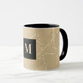Monogram Elegant Gouden Nep Glitters Mok (Voorkant rechts)
