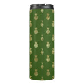 Monogram Elegant Green en Gold Pineapple Thermosbeker (Achterkant)