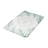 Monogram Elegant Greenery Waterverf Leaves Badmat (Gekanteld)