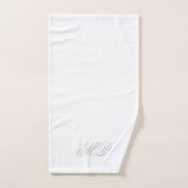 Monogram Elegant Grey Initialen White Bad Handdoek (Handdoek)