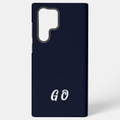 Monogram Elegant Initiaal Donkerblauw Samsung Galaxy Hoesje (Achterkant)