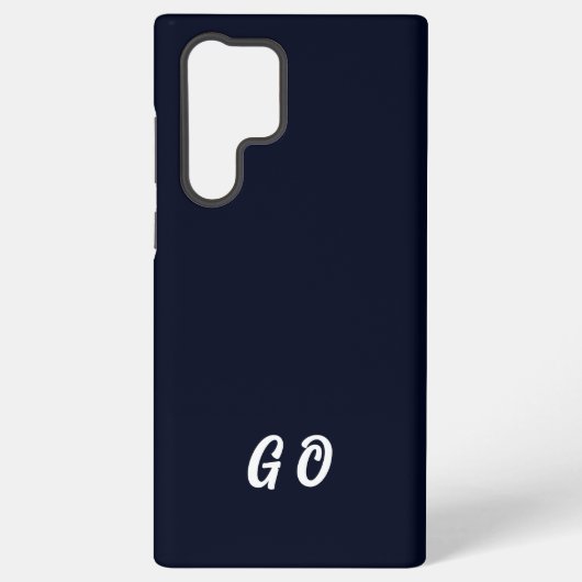 Monogram Elegant Initiaal Donkerblauw Samsung Galaxy Hoesje (Achterkant)