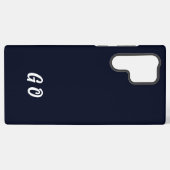 Monogram Elegant Initiaal Donkerblauw Samsung Galaxy Hoesje (Achterkant horizontaal)