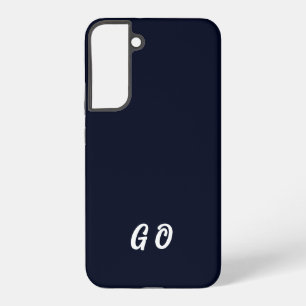 Monogram Elegant Initiaal Donkerblauw Samsung Galaxy Hoesje