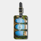 Monogram Elegant Italy Villa Lake Como Fine Art Bagagelabel (Voorkant verticaal)