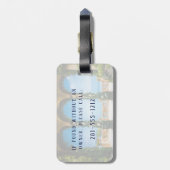 Monogram Elegant Italy Villa Lake Como Fine Art Bagagelabel (Achterkant verticaal)