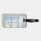 Monogram Elegant Italy Villa Lake Como Fine Art Bagagelabel (Achterkant horizontaal)