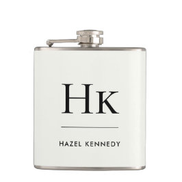 Monogram Elegant Ivoor Persoonlijke Bachelorette Heupfles