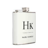 Monogram Elegant Ivoor Persoonlijke Bachelorette Heupfles (Rechts)