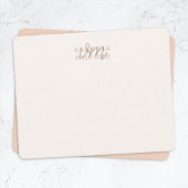 Monogram Elegant Ivory Cream Blush Pink Modern Notitiekaartje