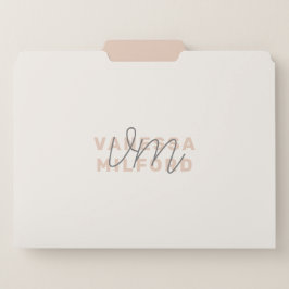 Monogram Elegant Ivory Cream Modern Minimalist Documentenmap