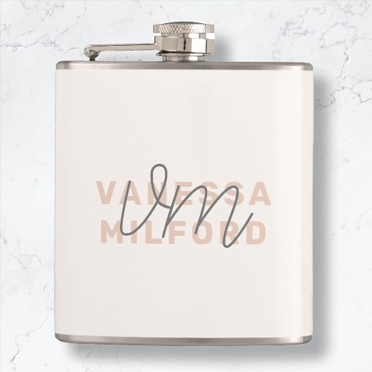 Monogram Elegant Ivory Cream Modern Minimalist Heupfles