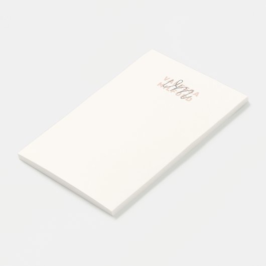 Monogram Elegant Ivory Cream Modern Minimalist Post-it® Notes (Schuin)