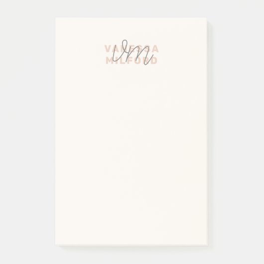 Monogram Elegant Ivory Cream Modern Minimalist Post-it® Notes (Voorkant)