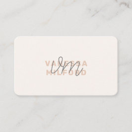 Monogram Elegant Ivory Cream Modern Minimalist Visitekaartje
