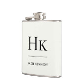 Monogram Elegant Ivory Personalized Bachelorette Heupfles (Links)