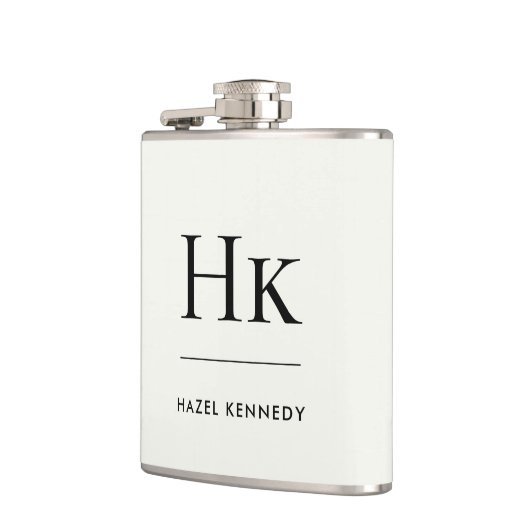 Monogram Elegant Ivory Personalized Bachelorette Heupfles (Links)