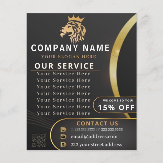 Monogram Elegant Lion Logo Flyer (Voorkant)