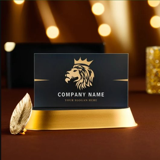 Monogram Elegant Lion Logo Visitekaartje