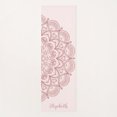 Monogram Elegant Mandala Blush Roze Rose Goud Yogamat (Voorkant)