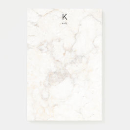Monogram Elegant Marble Minimalist Modern Post-it® Notes