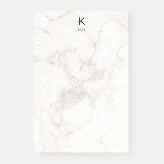 Monogram Elegant Marble Minimalist Modern Post-it® Notes (Voorkant)