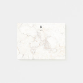 Monogram Elegant Marble Minimalist Post-it® Notes