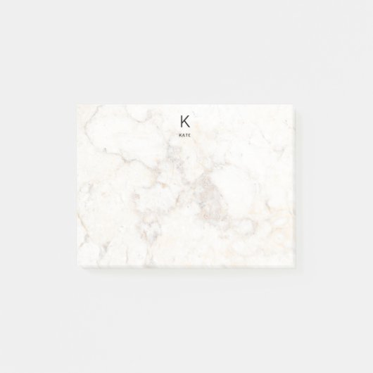 Monogram Elegant Marble Minimalist Post-it® Notes (Voorkant)