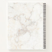 Monogram Elegant Marble Minimalist Roos Gold Notitieboek (Achterkant)