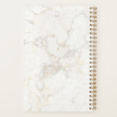 Monogram Elegant Marble Minimalist Roos Gold Planner (Achterkant)