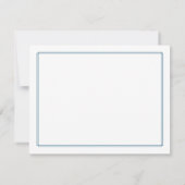 Monogram Elegant marineblauw randbriefpapier Notitiekaartje (Achterkant)