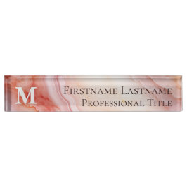 Monogram Elegant Marmer Naambordje