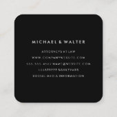 Monogram Elegant Metallic Faux Gold Vierkante Visitekaartje (Achterkant)