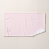 Monogram Elegant Minimaal Blush Roze en Goud Handdoek (Handdoek)
