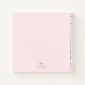 Monogram Elegant Minimaal Blush Roze en Goud Notitieboek (Achterkant)