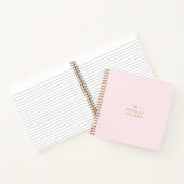 Monogram Elegant Minimaal Blush Roze en Goud Notitieboek (Binnen)
